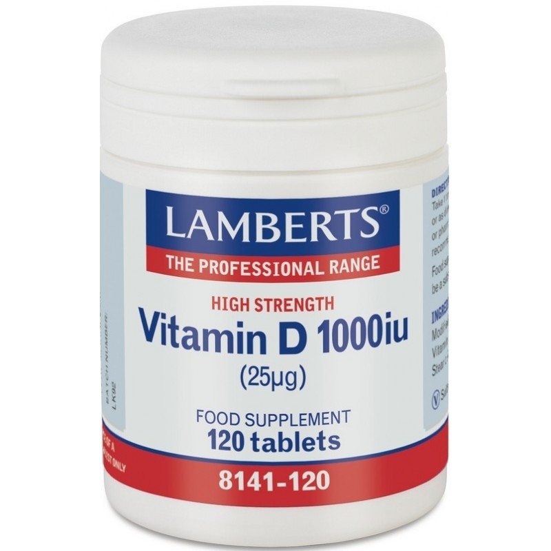 Lamberts Vitamin D3 1000iu, 120 Ταμπλέτες