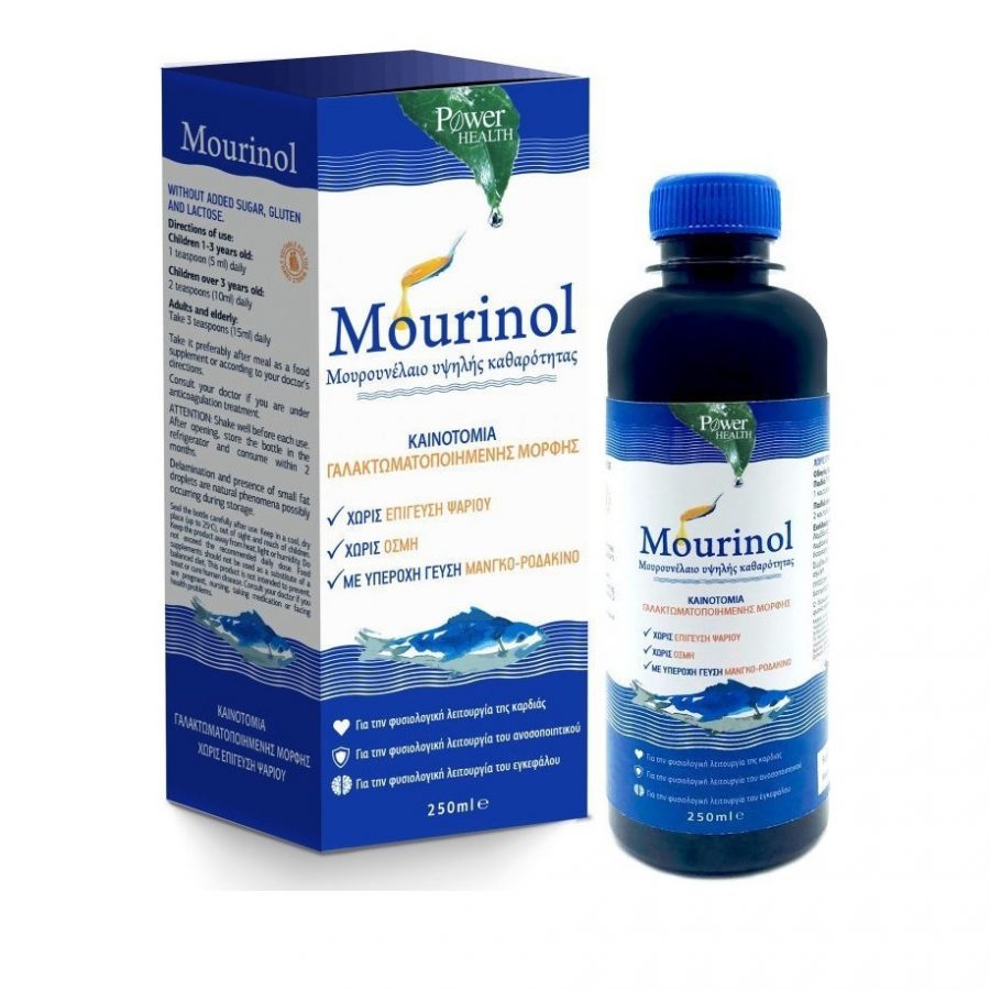 Power Health Mourinol Μουρουνέλαιο Υψηλής Καθαρότητας Με Γεύση Μάνγκο - Ροδάκινο 250ml