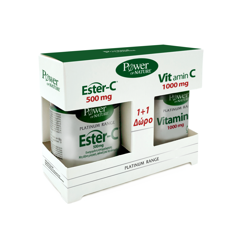 Power Health Set Platinum Range Ester-C 500mg 50tabs + Δώρο Platinum Range VitC 1000mg 20tabs