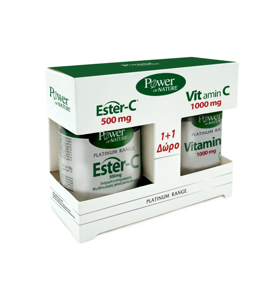 Power Health Set Platinum Range Ester-C 500mg 50tabs + Δώρο Platinum Range VitC 1000mg 20tabs