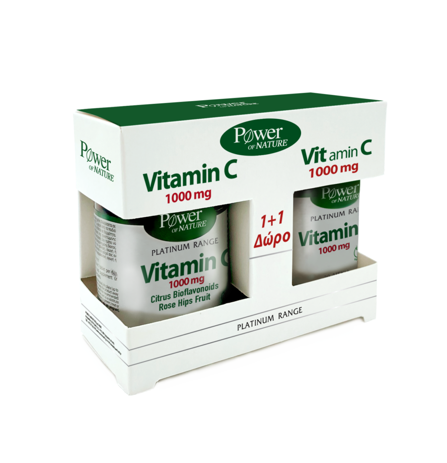 Power of Nature Vitamin C 1+1 Δώρο Classics Platinum Range με Βιταμίνη C Με Βιοφλαβονοειδή 1000mg, 30caps+20caps