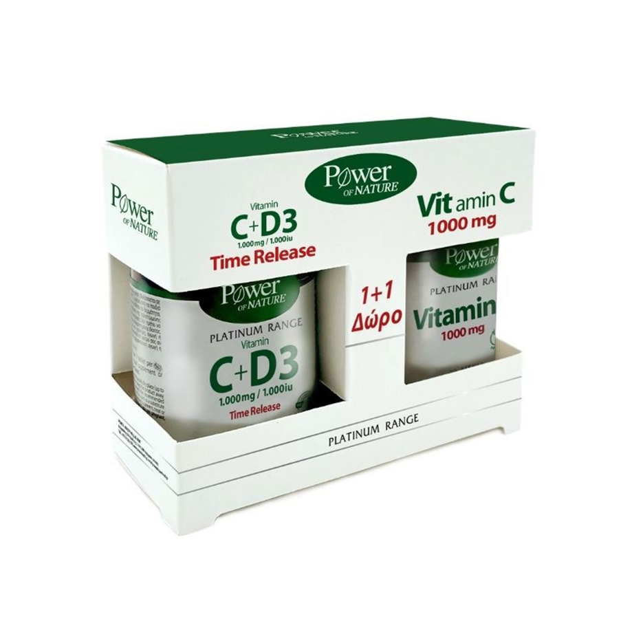 Power Of Nature Classics Platinum Range Vitamin C+D3 1000mg 30 ταμπλέτες & Vitamin C 1000mg 20 ταμπλέτες
