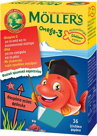 Mollers Omega-3 fish Φράουλα 36 ζελεδάκια