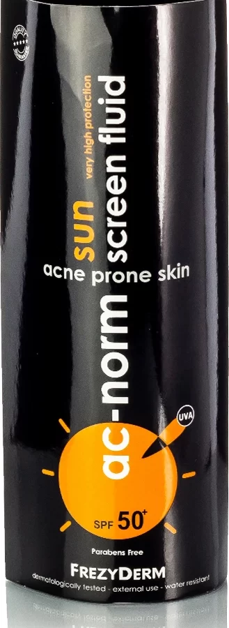 FREZYDERM Ac-Norm Sun Screen Fluid SPF50+ Αντηλιακό με Ενεργό Άνθρακα για Δέρμα με Τάση Ακμής 50ml