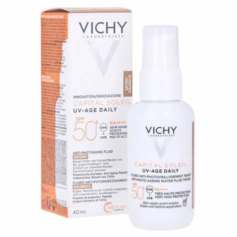 VICHY Capital Soleil UV-Age Daily Tinted Light SPF50+ Λεπτόρρευστο Αντηλιακό Προσώπου με Χρώμα, 40ml