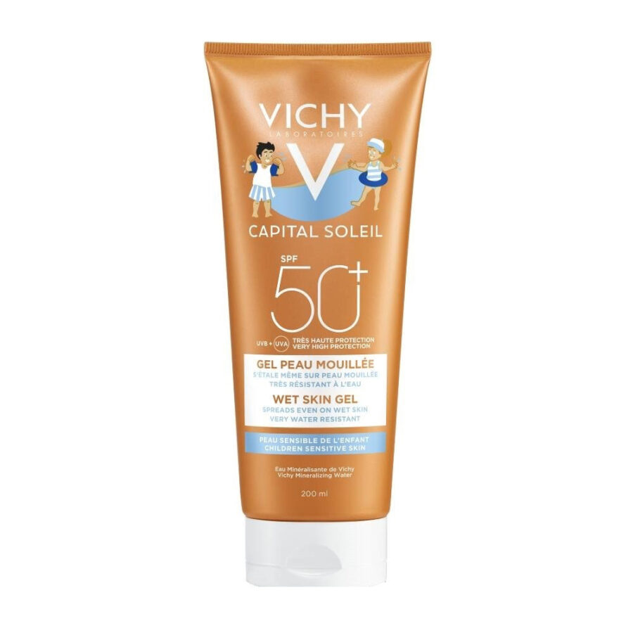 VICHY Capital Soleil Wet Skin Gel Παιδική Αντηλιακή Κρέμα Προσώπου & Σώματος με SPF50+