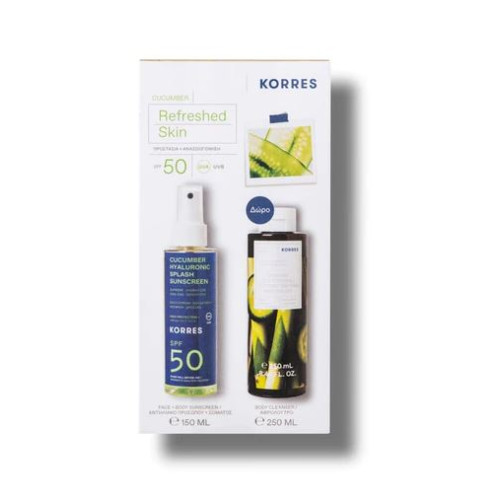 Korres Refreshed Hyaluronic Splash SPF50 και Αφρόλουτρο Cucumber Set 2023