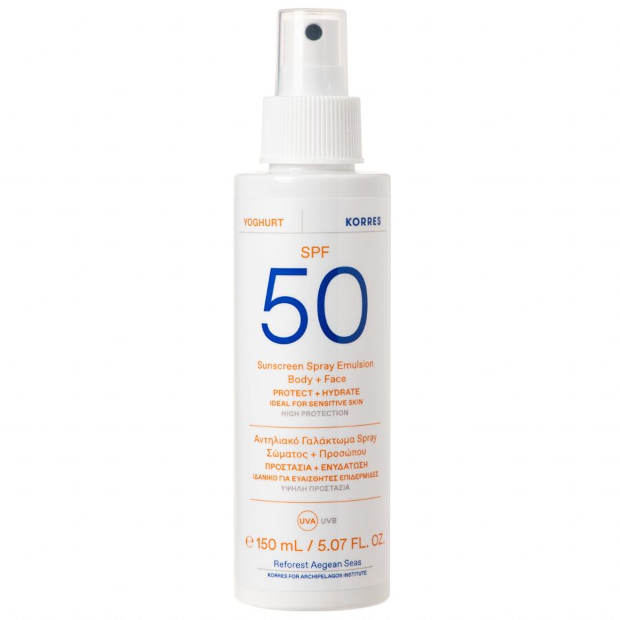 KORRES Yoghurt Sunscreen Spray Emulsion Body & Face Αντηλιακό Γαλάκτωμα Σώματος & Προσώπου σε Σπρέι με SPF50