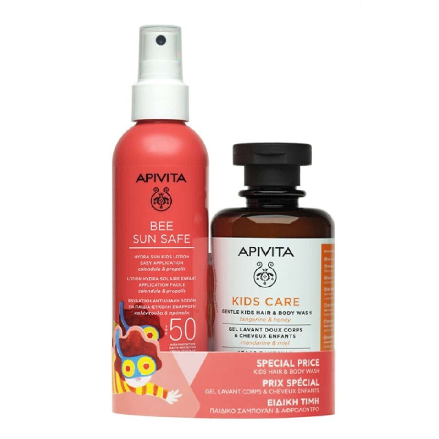 Apivita – Promo Hydra Kids Lotion Εύκολη Εφαρμογή Δώρο Kids Σαμπουάν-Αφρόλουτρο μανταρίνι & μέλι Rinis 200ml