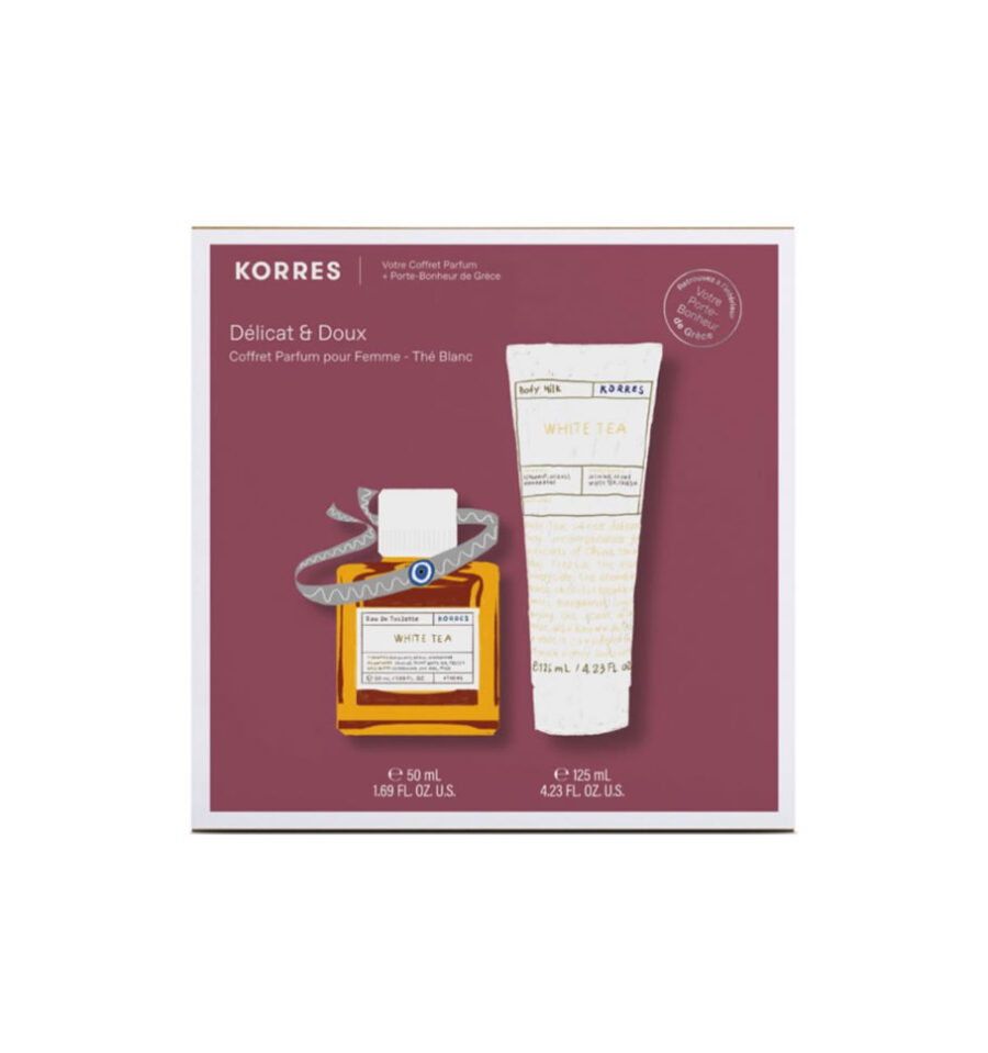 Korres Set Delicate & Sweet White Tea Άρωμα EDT 50ml & Γαλάκτωμα Σώματος 125ml & Δώρο Βραχιόλι Καλής Τύχης 1τμχ