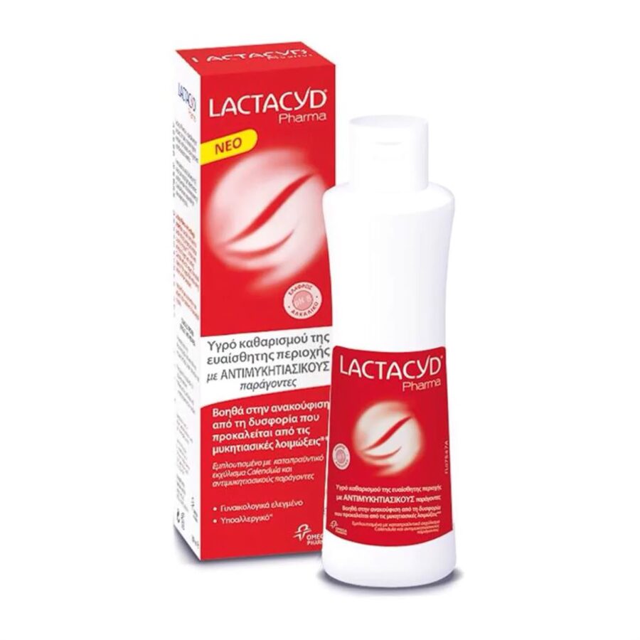 Lactacyd Pharma Antifungal Wash Υγρό Καθαρισμού Ευαίσθητης Περιοχής με Αντιμυκητιασικούς Παράγοντες, 250ml