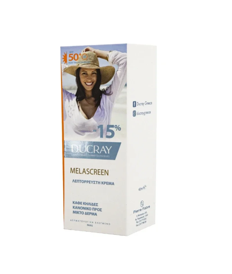 Ducray Melascreen Προστατευτική Λεπτόρρευστη Κρέμα Κατά των Κηλίδων Για Κανονικό Προς Μικτό Δέρμα SPF50+ 50ml -15%