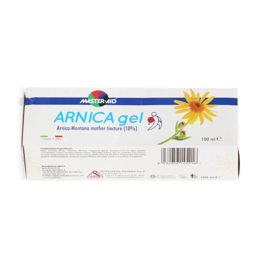 Master-Aid Arnica Gel Τζελ Ανακούφισης από Μυϊκούς Πόνους, Κακώσεις & Μώλωπες με Άρνικα, 100ml