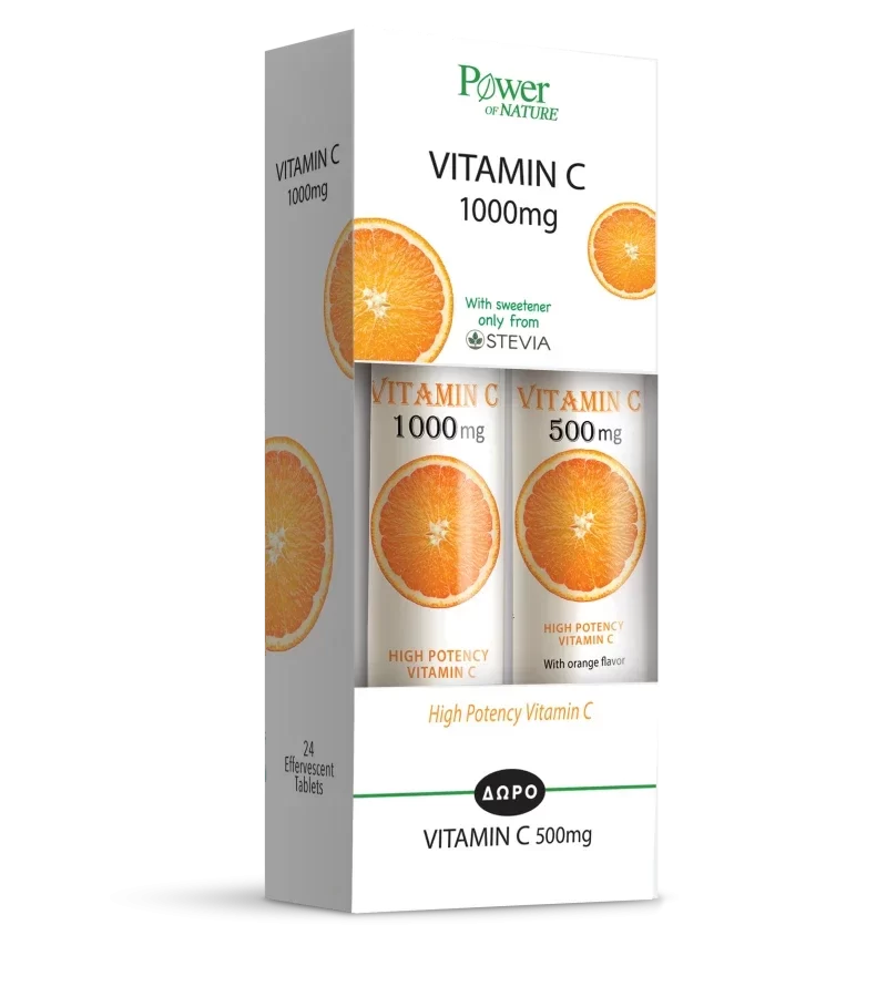 Power Health Vitamin C 1000mg με Γλυκαντικό από Στέβια + Δώρο Vitamin C 500mg