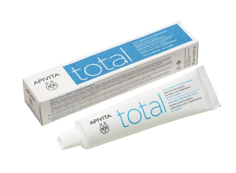 APIVITA Total Protection Toothpaste Οδοντόκρεμα Ολοκληρωμένης Προστασίας με Δυόσμο & Πρόπολη 75ml