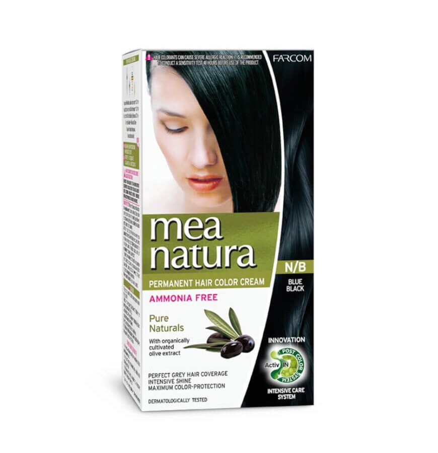 Farcom Mea Natura Χωρίς Αμμωνία Σετ Μόνιμης Βαφής Ν/Β Μαύρο Μπλε