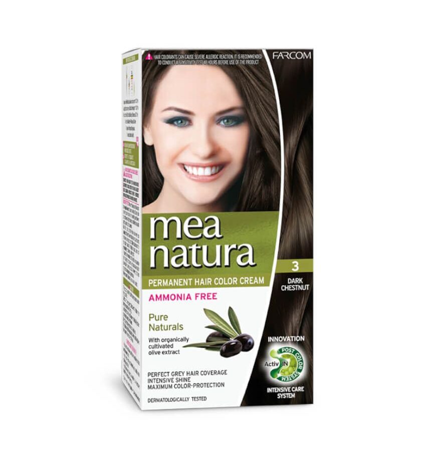 Farcom Mea Natura Χωρίς Αμμωνία Σετ Μόνιμης Βαφής 3 Καστανό σκούρο