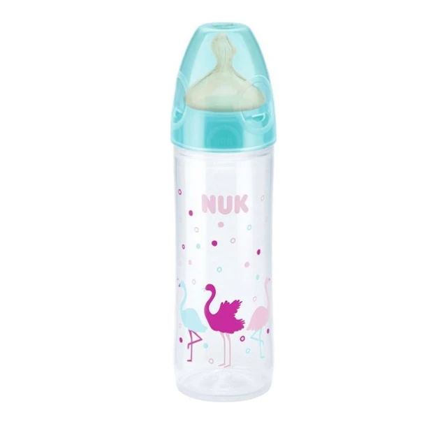 Nuk New Classic Μπιμπερό PP Στενή Φιάλη 6+m Θηλή Καουτσούκ S (Τσάι-Μητρικό Γάλα) Γαλάζιο 150ml