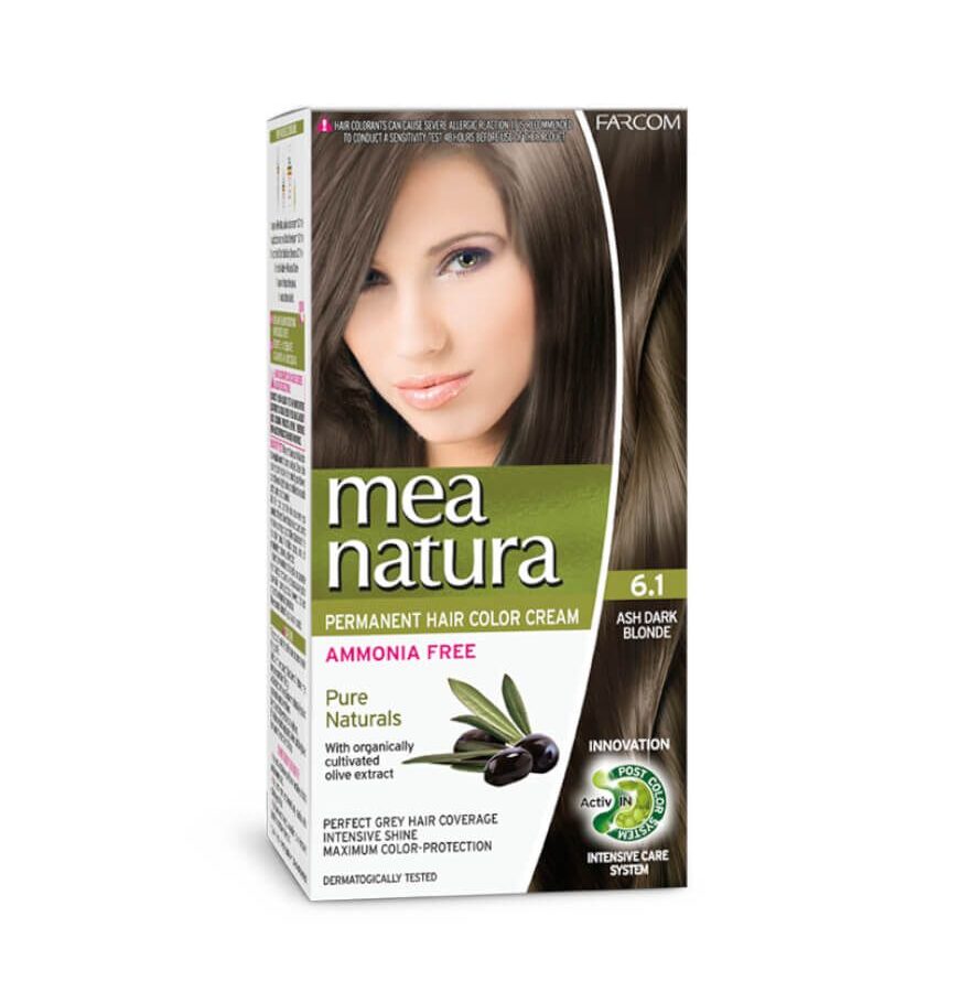 Farcom Mea Natura Χωρίς Αμμωνία Σετ Μόνιμης Βαφής 6.1 Ξανθό Σκούρο Σαντρέ
