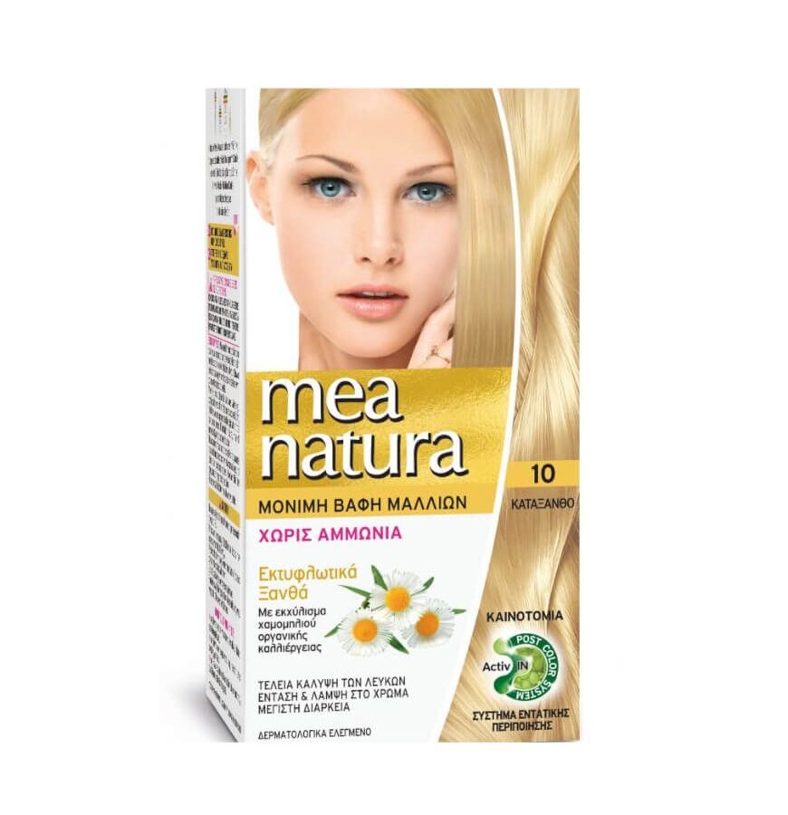 Farcom Mea Natura Χωρίς Αμμωνία Σετ Μόνιμης Βαφής 10 Κατάξανθο