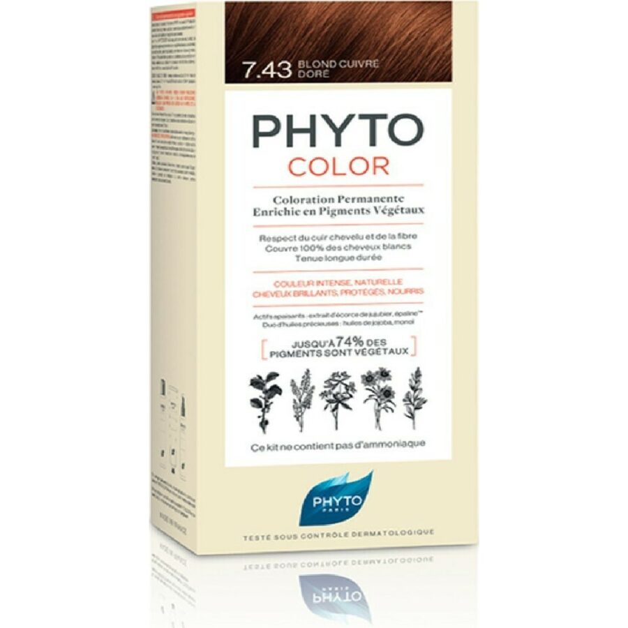 Phyto Color Copper Golden Blonde No 7.43 Ξανθό  Χρυσοχάλκινο Μόνιμη Βαφή, 1τεμ