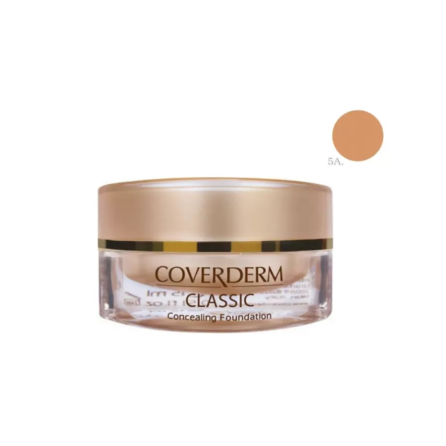 COVERDERM Classic (5A) Αδιάβροχο μέικαπ υψηλής κάλυψης, 24ωρης αντοχής, SPF30 15ml