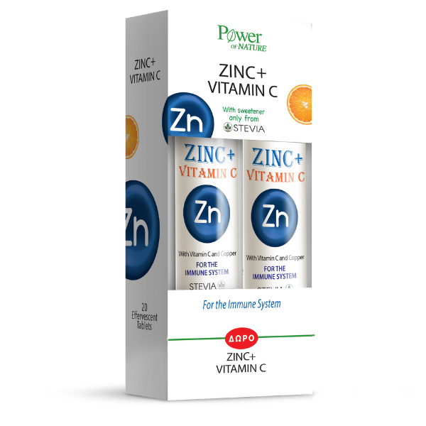 Power of Nature Promo (1+1 Δώρο) Zinc & Vitamin C, 2x20eff.tabs
