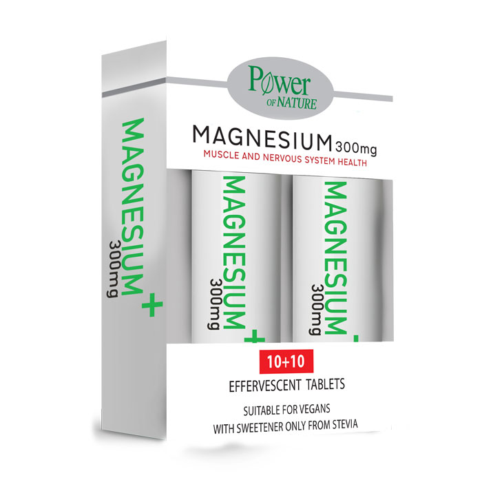 POWER OF NATURE MAGNESIUM 300mg Stevia 10s+10s ΑΝΑΒΡ.