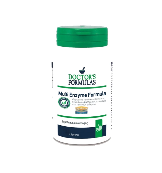 Doctor's Formulas Multi Enzyme Formula Διευκολύνει την Πέψη & Συμβάλλει στη Λειτουργία των Πεπτικών Ενζύμων, 30 caps