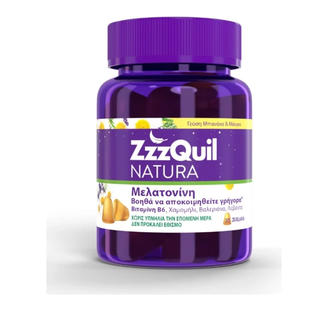 ZzzQuil Natura Melatonin Banana - Mango Flavor, 30gummies